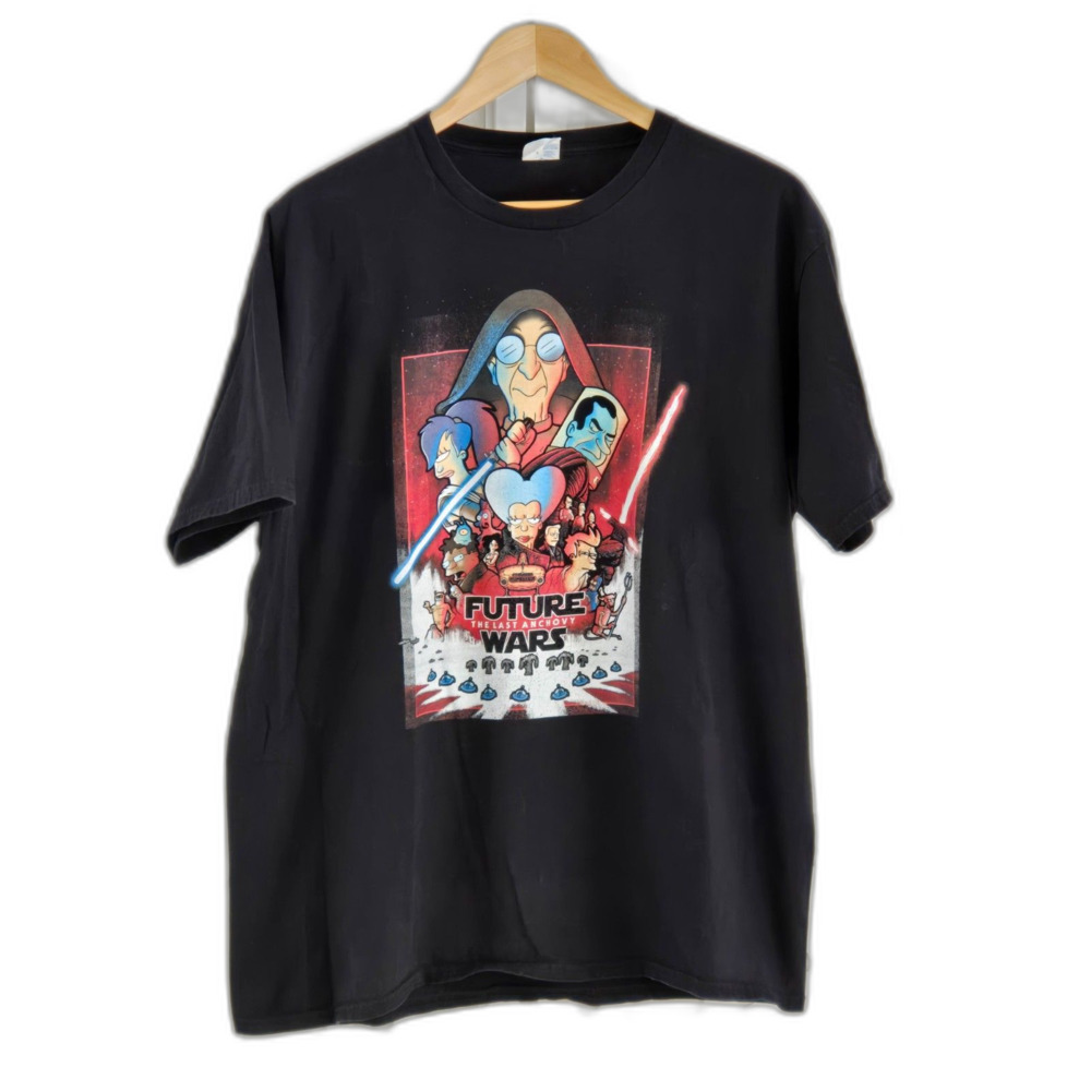 Future Wars "The Last Anchovy" Tee Men XL Black 100% Cotton Collectible